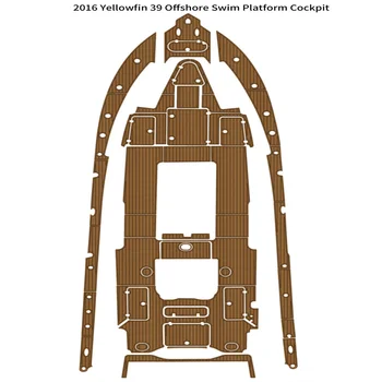 2016 Yellowfin 39 Морская платформа Для Плавания Кокпит Коврик Лодка EVA Пенопласт Тиковый Пол