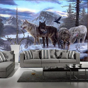 beibehang Бесплатная доставка 3D фреска на заказ волк тотем животное обои диван фон Обои