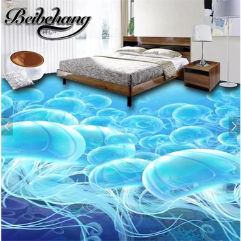 beibehang Индивидуальные наклейки для пола шириной с подводный мир медузы 3D напольная живопись водонепроницаемый самоклеящийся пол