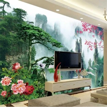 beibehang Пользовательские обои 3D стерео фотообои Добро пожаловать сосновый пейзаж ТВ фон стена гостиная спальня обои фреска