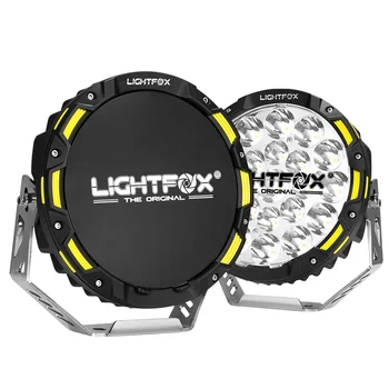 LightFox, 7-дюймовый круглый прожектор, светодиодные фары дальнего света для бездорожья 4X4