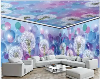 WDBH 3d обои для комнаты на заказ фото Одуванчик красивая мечта круг Стены всего дома 3d настенные фрески обои для стен 3 d