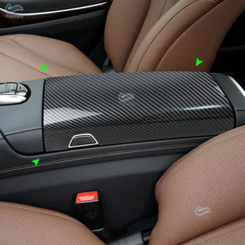 Автомобильные Аксессуары ABS Carbon Texture Center Control Подлокотник Коробка Накладка Для Mercedes Benz S Class W222 2014 - 2017 2018 2019