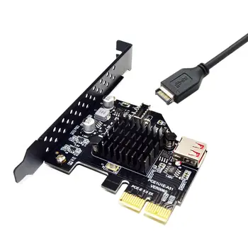 Адаптер карты Chenyang PCI-E Express для материнской платы к разъему USB 3.1 на передней панели и USB 2.0