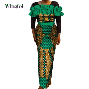 Африканские платья для женщин, вечернее платье в стиле дашики, Вечерние платья с принтом Анкары, Африканские женские Макси-платья Boubou, длинные платья для Леди WY6900