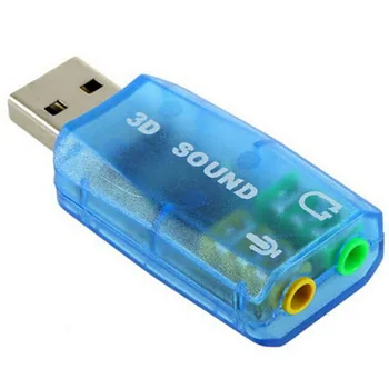 Внешняя звуковая карта USB, 3D Аудиогарнитура, Адаптер микрофона для настольного ПК, Поддержка трехмерного звука, Подключи и играй