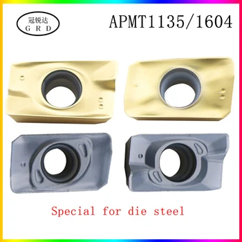 Высокое качество и твердость APMT1135 APMT1604 вставки из штампованной стали специальный APMT1135PDER APMT1604PDER подходит для стали с температурой до 50 °