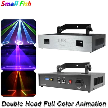 Двухголовочный полноцветный анимационный лазерный проектор DMX Сценический RGB луч с лазерным эффектом Для DJ дискотеки, вечеринки, бара, клуба, Par Light