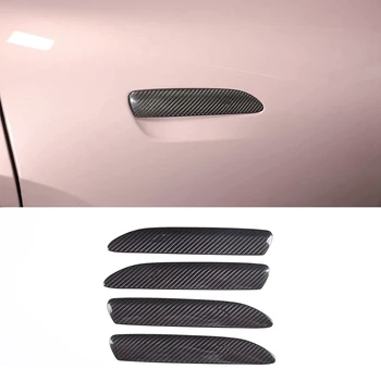 Для Porsche Taycan 2019-2022, аксессуары для отделки внешней дверной ручки автомобиля из углеродного волокна, 4 шт.