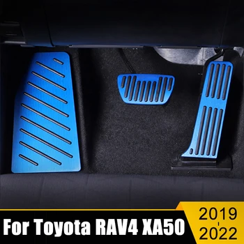 Для Toyota RAV4 RAV 4 2019 2020 2021 2022 XA50 Автомобильные Педали Акселератора и тормоза, подставка для ног, Накладка на педаль, Алюминиевые Накладки, Аксессуары