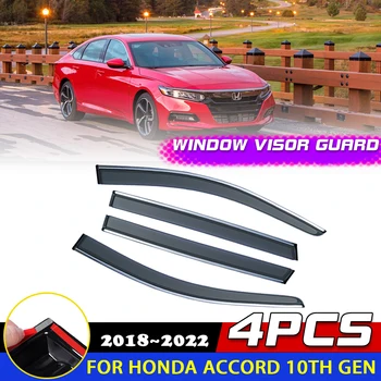 Козырек на Окна для Honda Accord 10th Gen LX Sport CV Hybrid 2018 ~ 2022 Тенты От Солнца и Дождя Для Бровей, Отражающая Дым Наклейка, Аксессуары