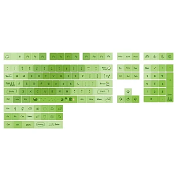 Креативные Зеленые колпачки для клавиш PBT XDA, 127 Клавиш, комфорт и стиль, чехол для клавиатуры, Прямая поставка