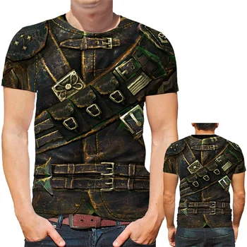 Мужские футболки Armor 3D, Футболка для мужчин С круглым вырезом и коротким рукавом, Модная уличная одежда в стиле хип-хоп, Мужские футболки в стиле Харадзюку, Оверсайз 6xl