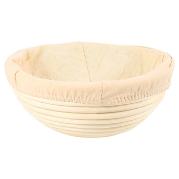 Набор корзин для расстойки LJL-Round Banneton – Форма для выпечки небеленого хлеба из натурального тростника с тканевой подкладкой