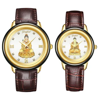 Нефритовые часы Святого Будды, пара мужчин, женщин, кварцевые наручные часы с бриллиантами, каменный корпус, часы с драгоценными камнями, мужские женские роскошные золотые часы