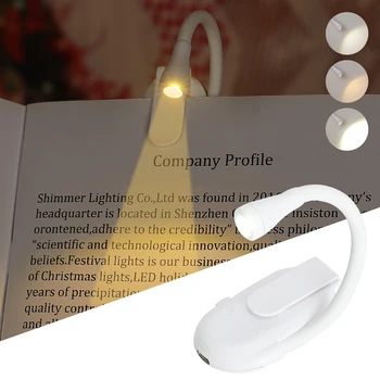 Новая 3 Вт Светодиодная книжная лампа с зажимом, Настольная лампа для защиты глаз, USB перезаряжаемая 3-цветная лампа для чтения для студентов с плавной регулировкой яркости, ночник