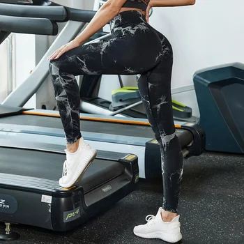 Новые Спортивные женские брюки для фитнеса Медово-персикового цвета, подтягивающие бедра и с высокой талией, облегающая Женская одежда для занятий йогой и фитнесом