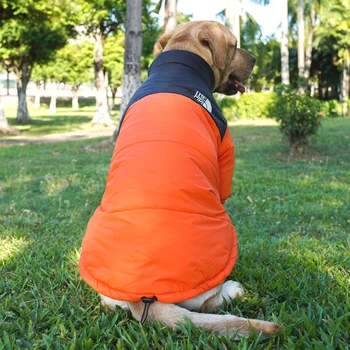 Одежда для собак Осенне-зимнее пальто с хлопчатобумажной подкладкой Для средних и крупных собак, лабрадор Шиба-ину, толстое зимнее теплое пальто с хлопчатобумажной подкладкой