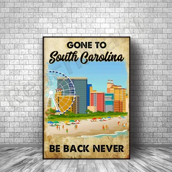 плакат Южной Каролины летние каникулы плакат отправляйся в Южную Каролину никогда не возвращайся плакат украшение домашней жизни туристический плакат