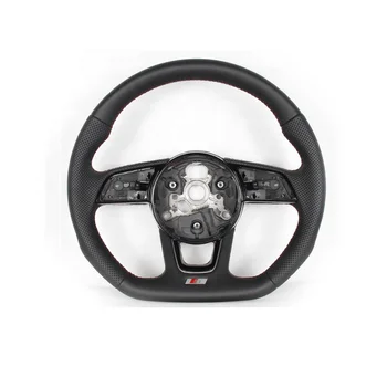 Плоское рулевое колесо в стиле S4 S5 подходит для модифицированного рулевого колеса A4 A5 Обновление кнопки запуска R8 2017 2018 2019 2020