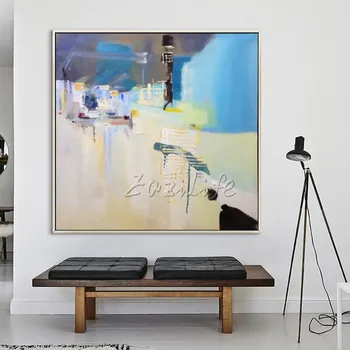 Современная абстрактная акриловая картина на холсте, нанесенная вручную абстрактной цветной художественной росписью, Настенные Панно Для домашнего декора гостиной 2