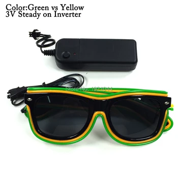 Солнцезащитные очки EL Wire с черными линзами 100шт двухцветный костюм Рейв Реквизит для вечеринки DIY Decor