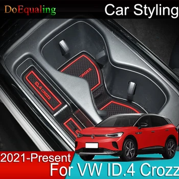 Украшение интерьера Автомобиля Модифицированная Чашка Для Хранения Центрального Управления, Светящийся Противоскользящий Коврик для Volkswagen VW ID.4 ID 4 Crozz 2022 2021