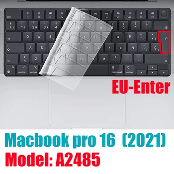 Ультратонкая Прозрачная Крышка клавиатуры из ТПУ для Нового MacBook Pro 14 дюймов 2021 M1 A2442/MacBook Pro 16 дюймов 2021 M1 Max A2485