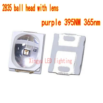 УФ светодиодная лампа из бисера 2835 с шаровой головкой, фиолетовая световая лента, объектив 0,5 Вт, ловушка для комаров, 395НМ, стерилизация, 365 нм