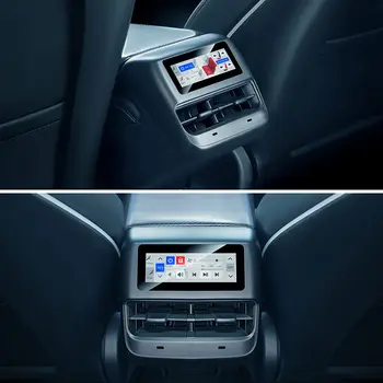 Экран заднего сиденья для Tesla Model 3/Y 16-23 Сенсорный экран Предоставляет пассажирам на задних сиденьях право регулировать кондиционер/обогрев/Сиденья