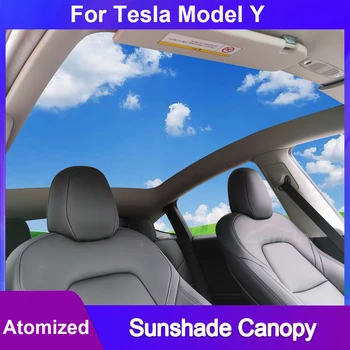 Электрический Солнцезащитный козырек с распылителем Carbar Для Tesla Модель Y 2021 2022 Регулировка по температуре Стекло козырька люка