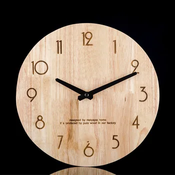 Японские настенные часы из цельного дерева в гостиной, современные минималистичные домашние часы с отключением звука, часы в скандинавской спальне, индивидуальность, стильные круглые